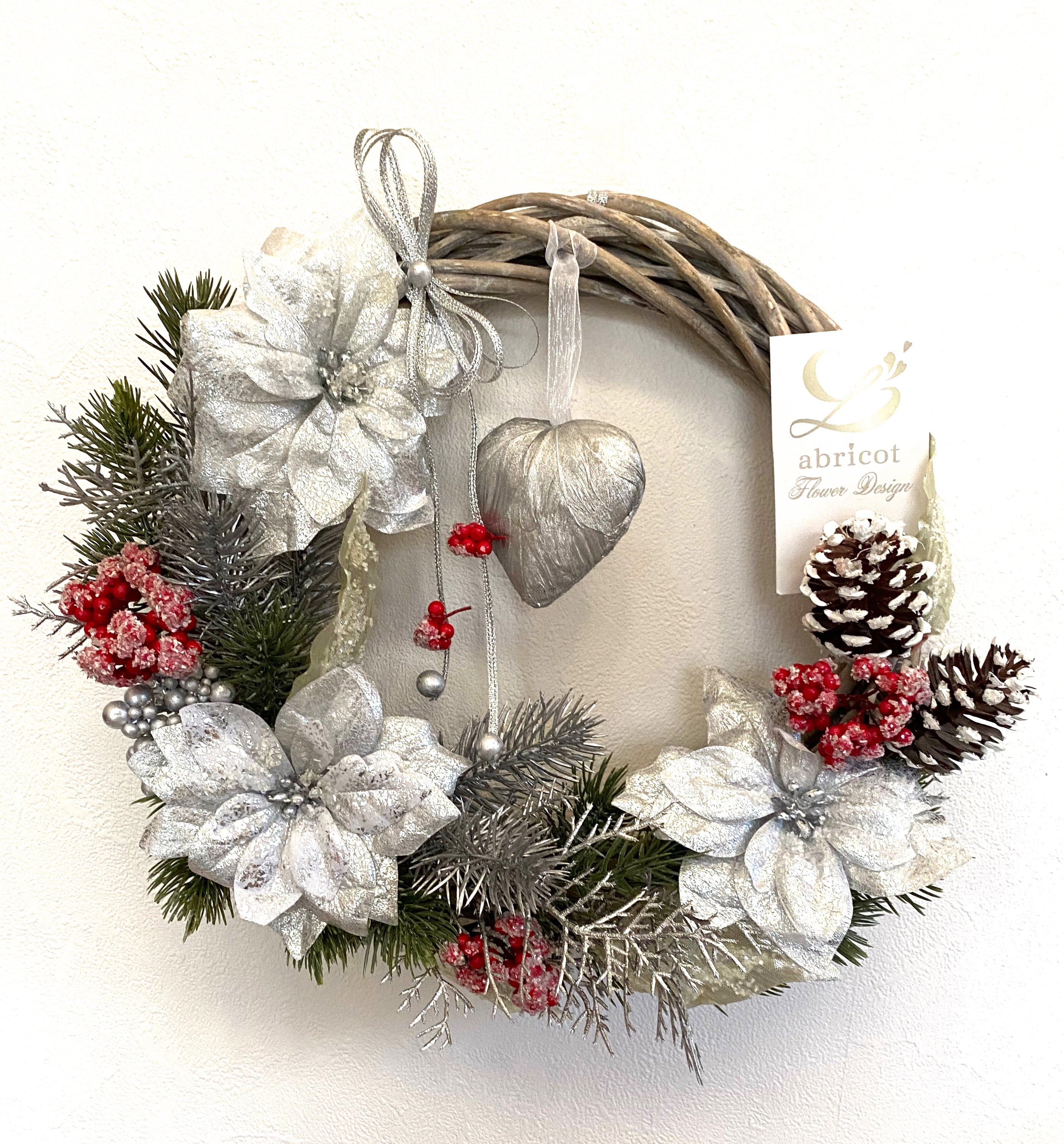 銀色の森のクリスマスリース | 花と器のL'abricot 銀色の森のクリスマスリース | 花と器のL'abricot