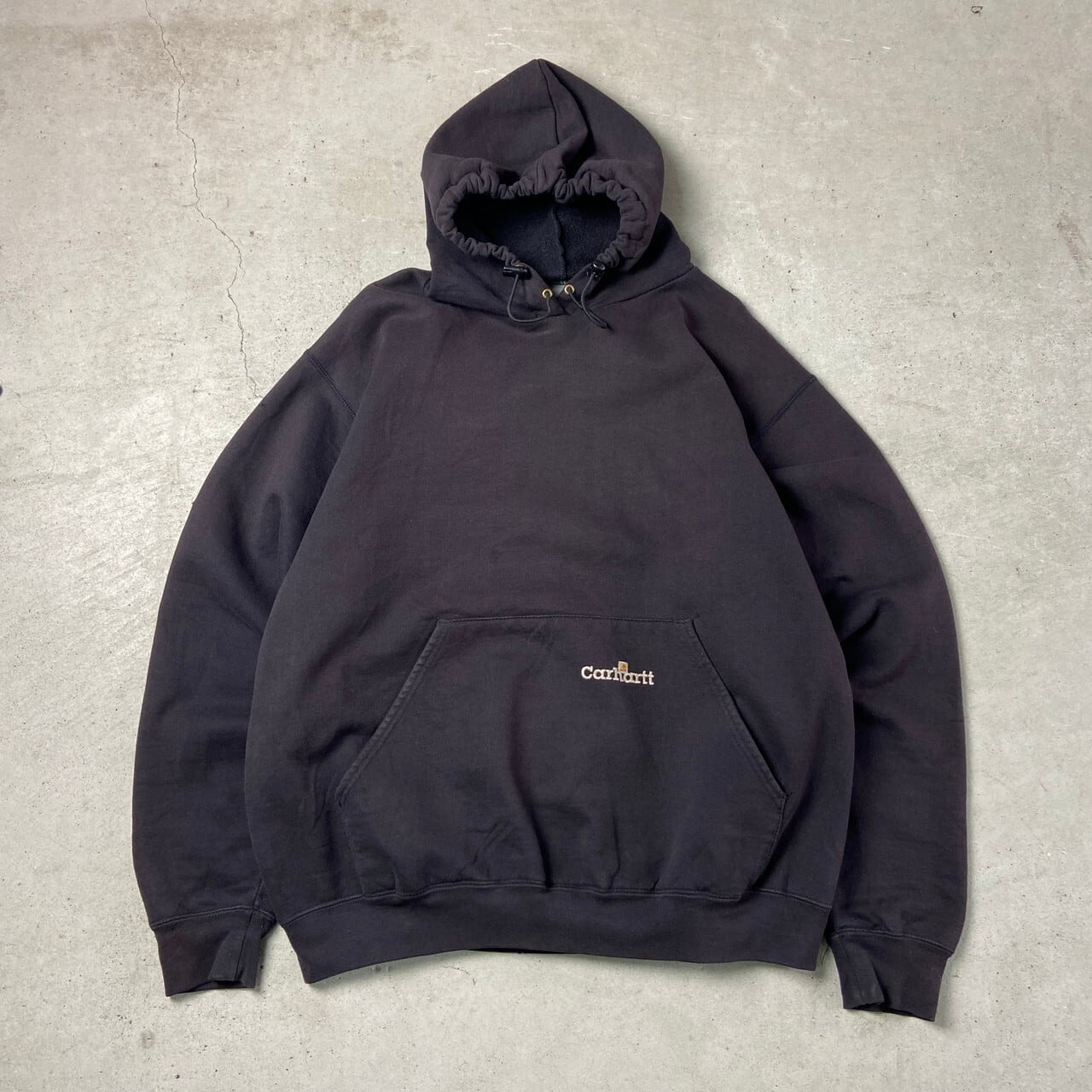 Carhartt カーハート スウェットパーカー 紺XL バックプリント 厚手