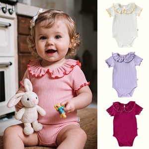 【BABY】北欧風　フリル襟ロンパース