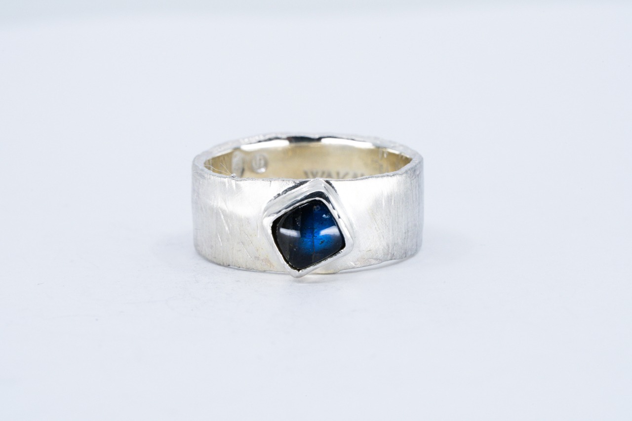 R-114 Bark Ring(M) ブラックラブラドライト