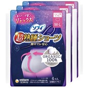 ソフィ 超熟睡ショーツ オーガニックコットン 特に多い夜用 MLサイズ 4コ入(生理用品 ショーツ型ナプキン) 3個パック