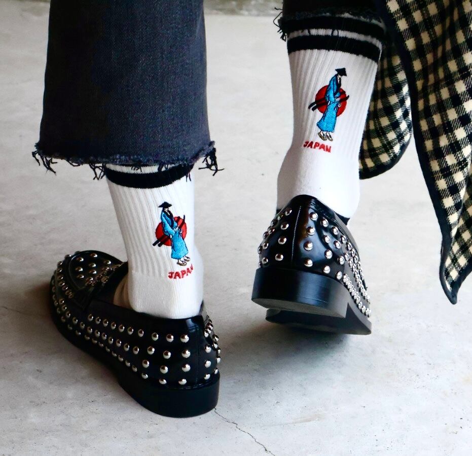 侍 刺繍パイルソックス(Samurai embroidered socks) | 0504socks