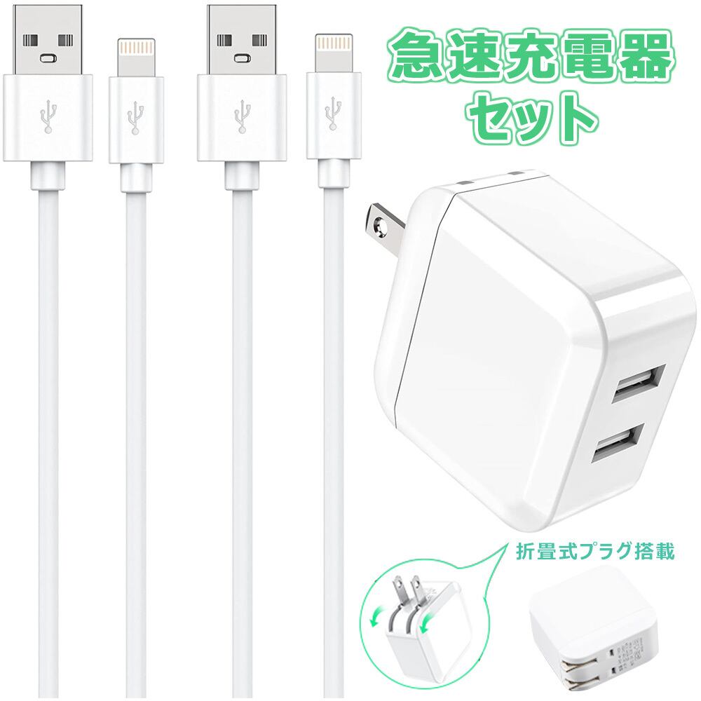 cdqxset04 iPhone 急速充電器 24W ケーブルセット 2ポート USB 充電器