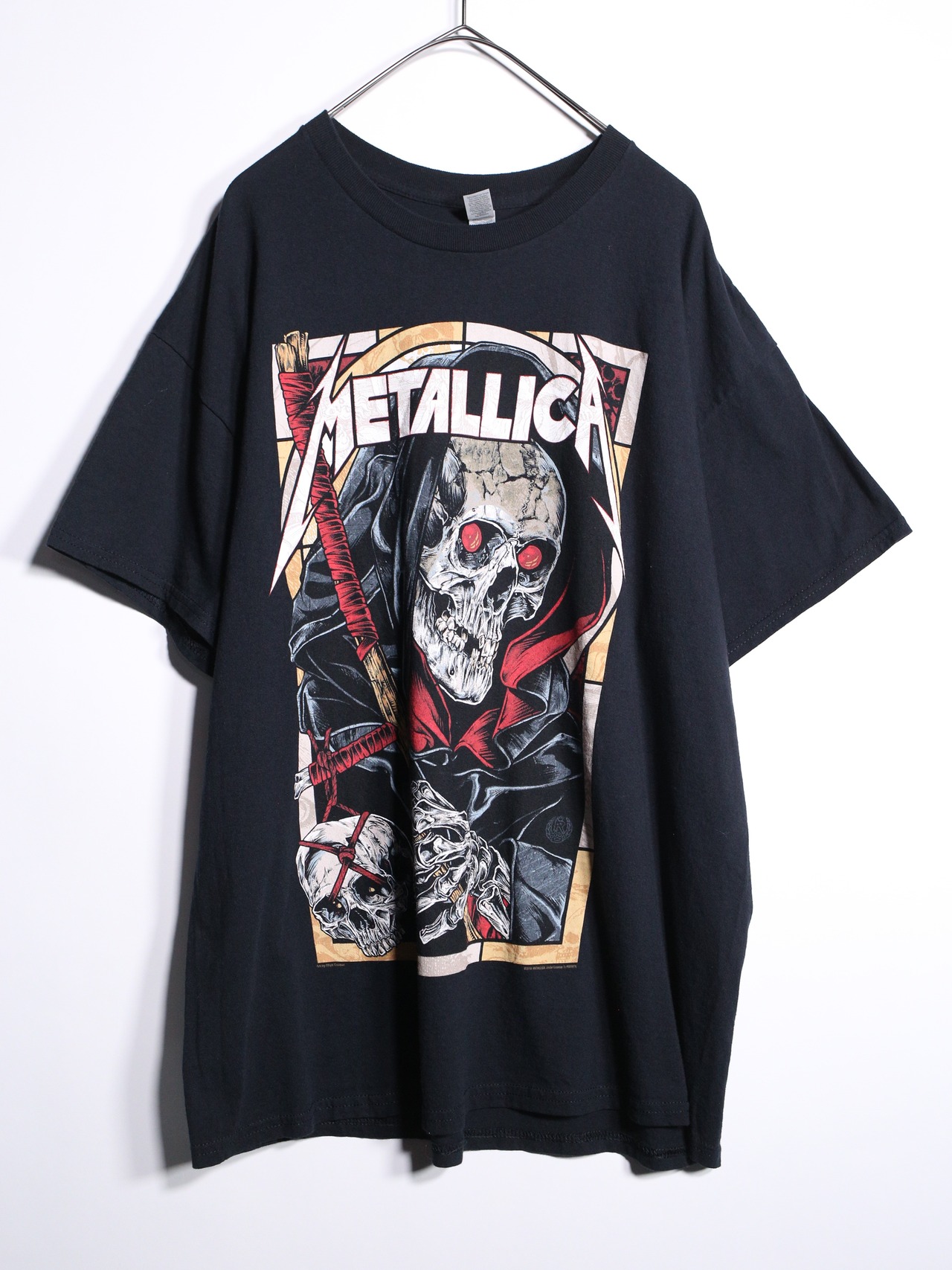 "METALLICA" skull printed over silhouette tee - 7