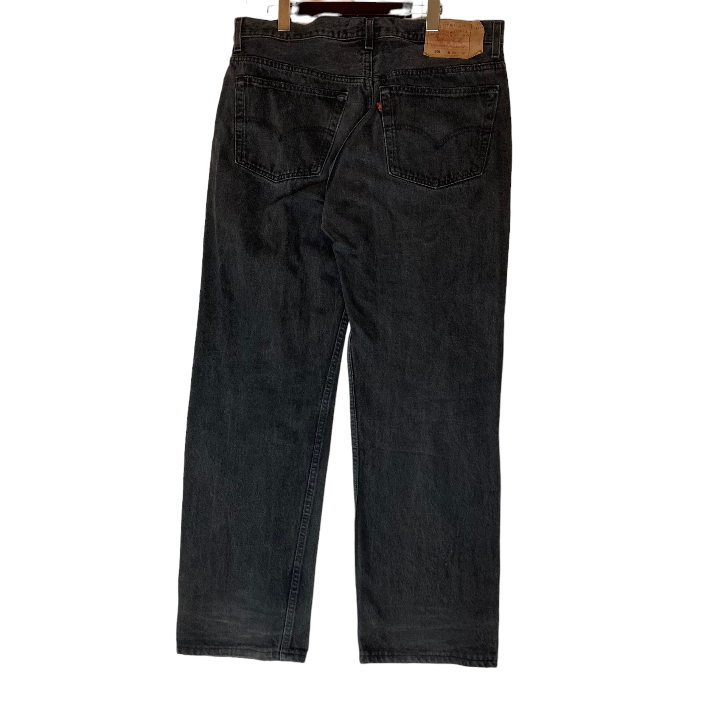 Made in USA】【W38×L34】Levi's 501 ブラックデニムパンツ 革パッチ