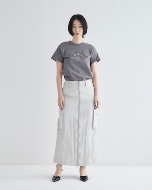 Nylon Zipper Skirt(L.GRAY)
