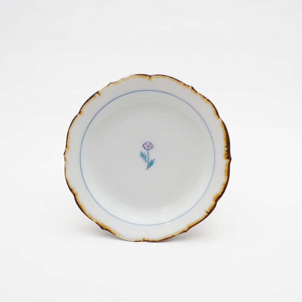 【二月窯】輪花皿 お花 D