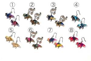 ★恐竜ピアス★パラサウロロフス【メガネ産地福井~メガネ素材で作ったアクセサリー】