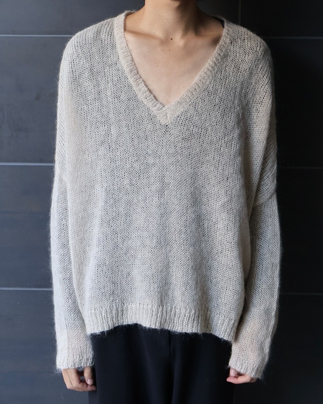 Sheer V-neck knit