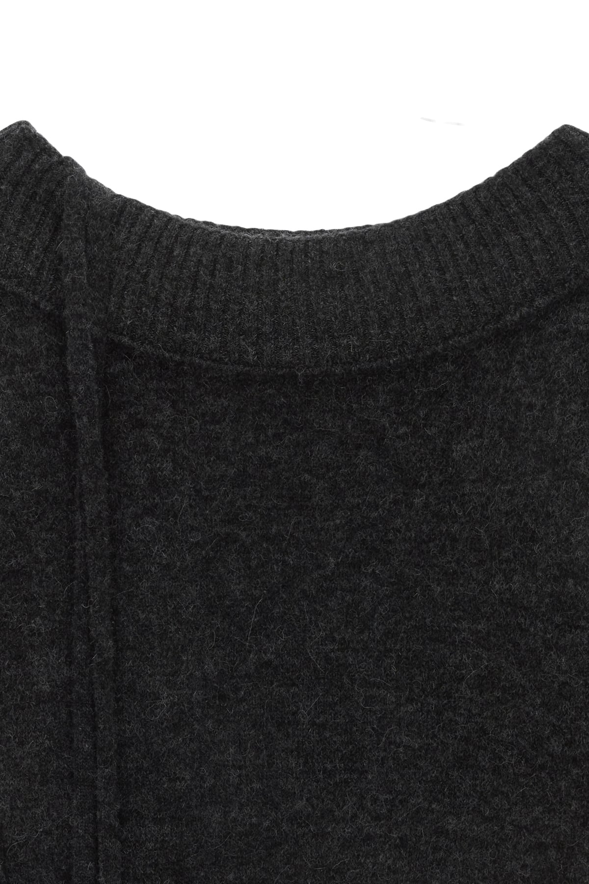 Matin Kim] OFF SHOULDER STRING KNIT PULLOVER IN CHARCOAL 正規品