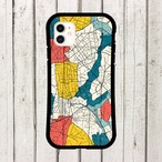 受注生産 iPhoneケース 色面ブロックの都市地図コラージュ｜都市地図 UMAP006C