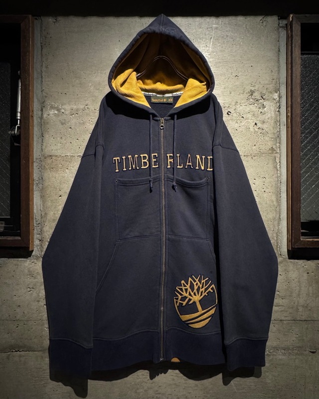 【Caka】90's “Timberland” Vintage Loose Zip Up Hoodie