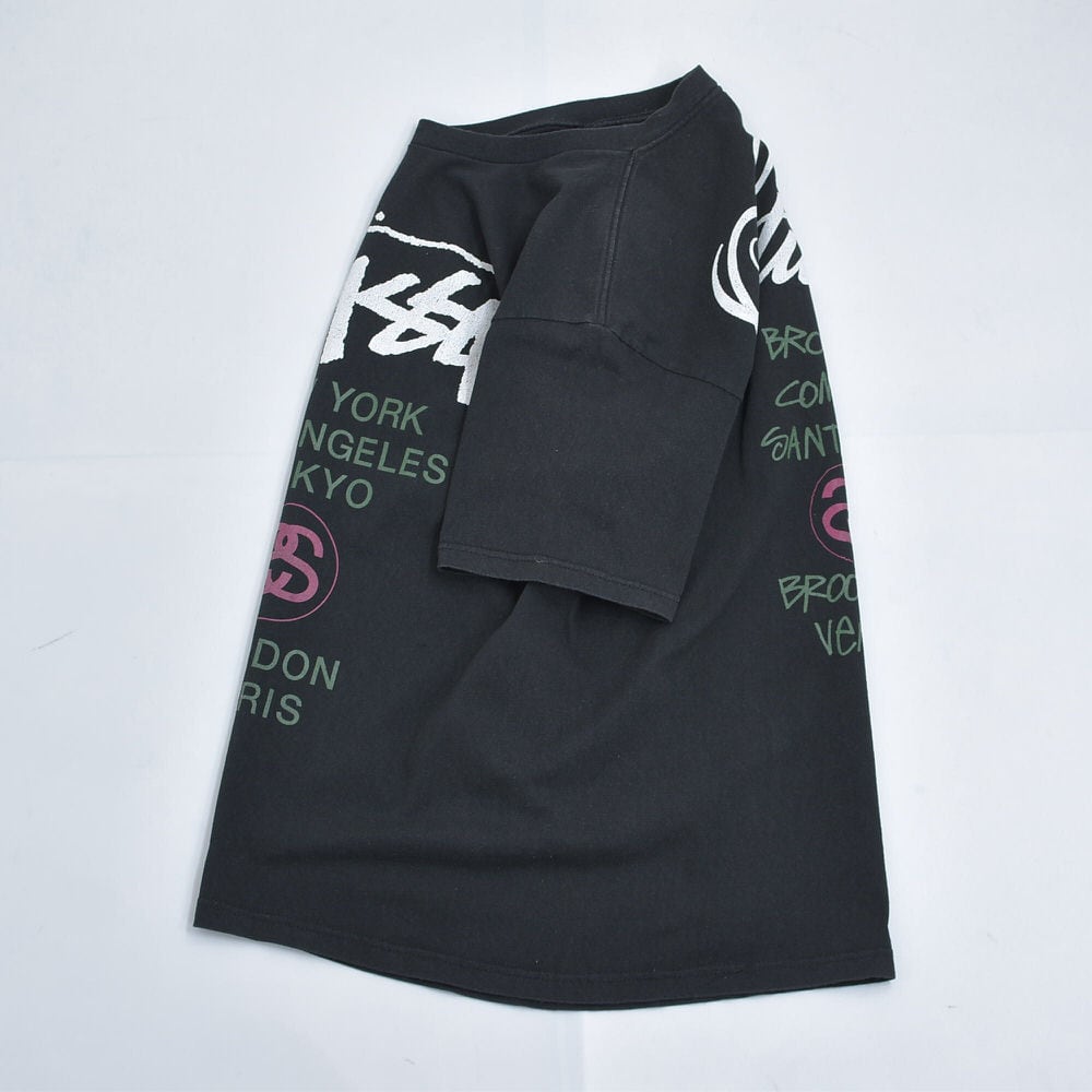 00s STUSSY ステューシー ワールドツアーロゴ プリント Tシャツ 00s STUSSY ステューシー ワールドツアーロゴ プリント Tシャツ