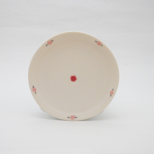 【谷本あゆみ】ピンクのお花お皿　小　6-B
