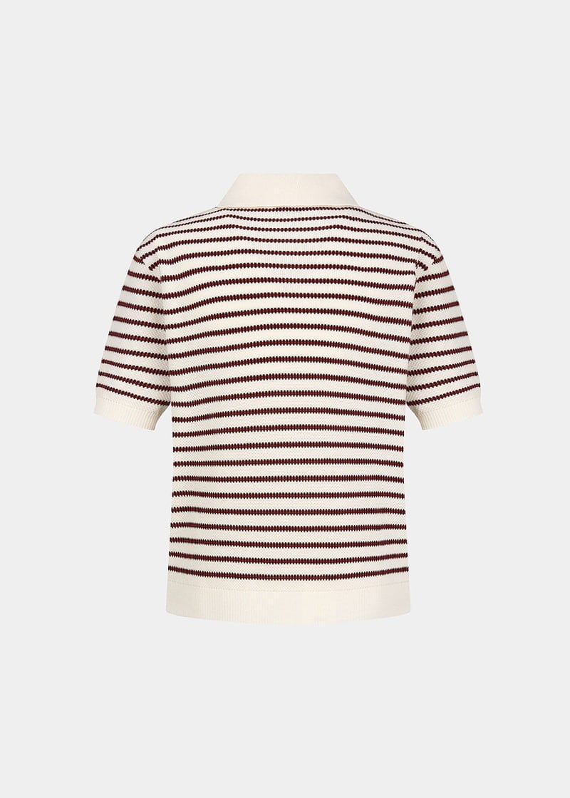 ☆RIIZE ソンチャン 着用！！【NOICE】TWIST STRIPED KNIT POLO SHIRT