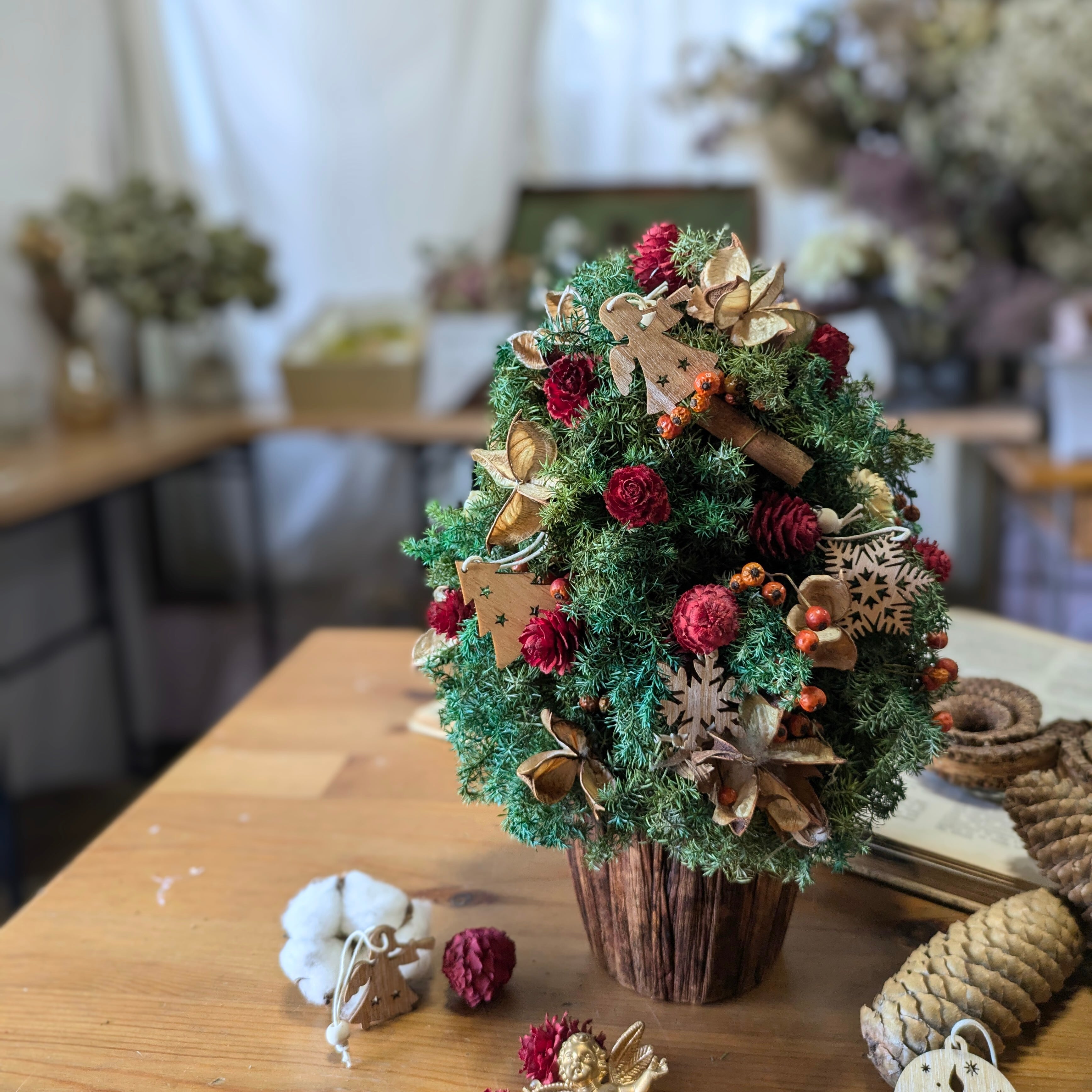 〜❇︎〜森のスワッグ　ドライフラワースワッグ〜❇︎〜 2way・森のリース】スワッグにもなる森のリース・ドライフラワー