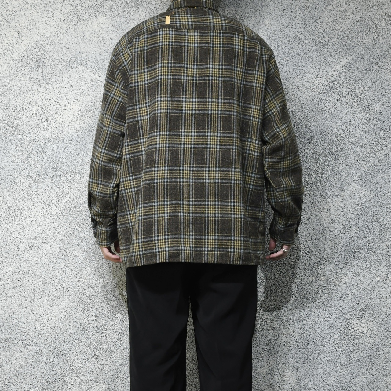 brown acryl check shirt