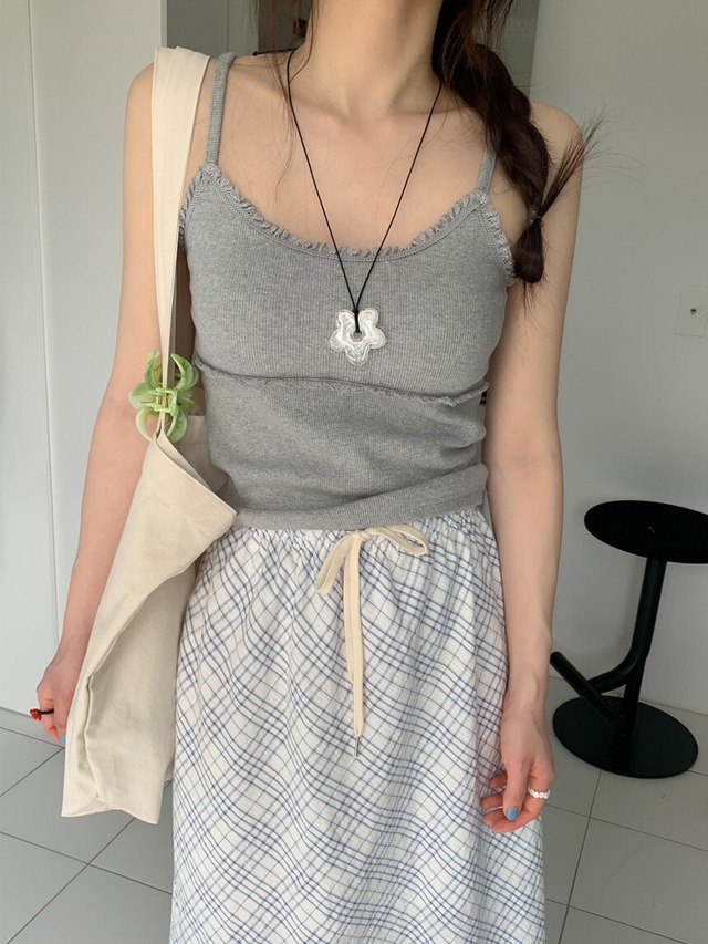 (予約) ezediary / Lauren lace cup sleeveless 4color