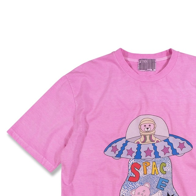 YOUTHBATH] SPACE BEAR SHORT SLEEVE PINK 正規品 韓国ブランド 韓国通販 韓国代行 韓国ファッション Tシャツ  | BONZ (韓国ブランド 代行)
