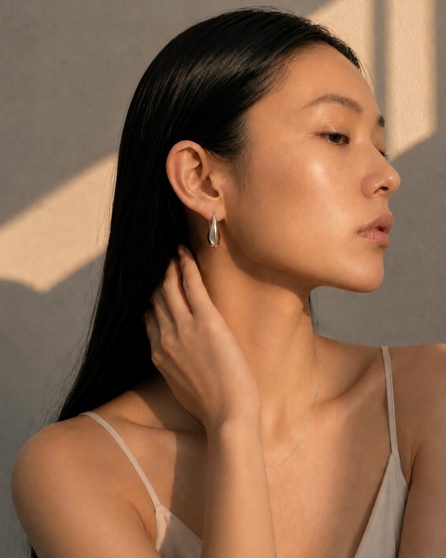 Chunky hoop pierce -Silver-【アレルギー対応】
