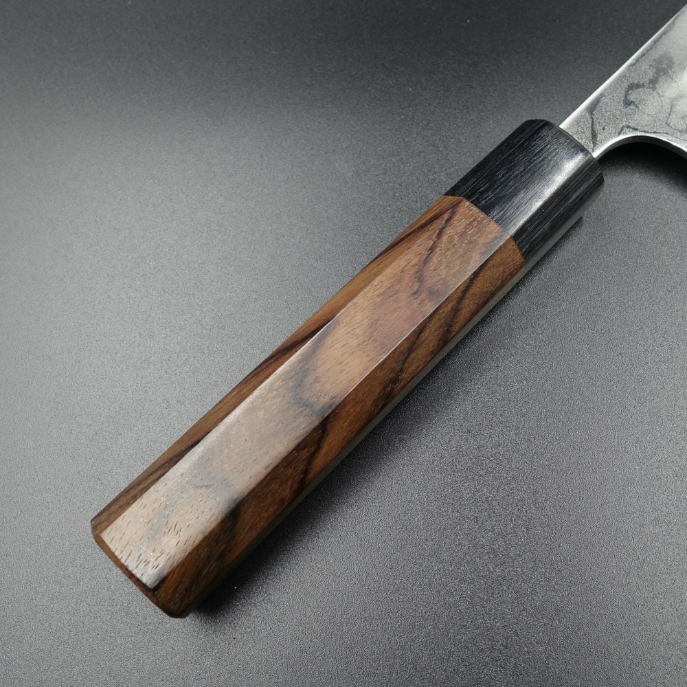 仙助 菜切 包丁 鏡面仕上げ 越前打刃物 165mm VG10 ダマスカス 紫檀