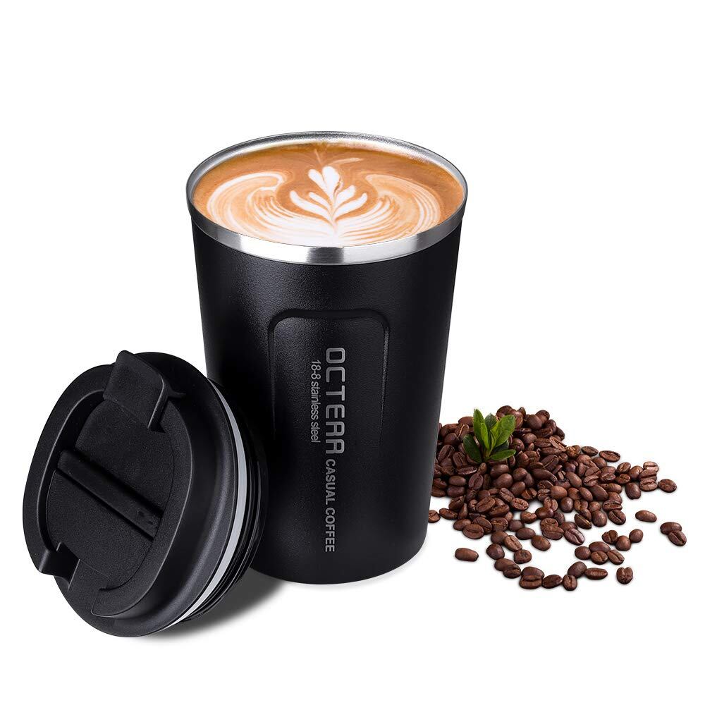 【人気】マグカップ 保温 コーヒーカップ コンビニカップ 携帯マグ 保冷 タンブラー 真空断熱 ステンレス製 蓋付き 持ち運び 直接ドリップ プレゼントに (ブラック 380ml)