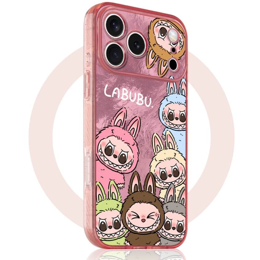 【MagSafe対応 輝きと鮮やかさのクリスタルシールドケース! 】iPhone 17 Pro Max クリスタルシールド 光沢が美しい 高精細なラブブ Labubu 北欧妖精プリント iPhone 17 Pro Max ケース 磁着 耐衝撃