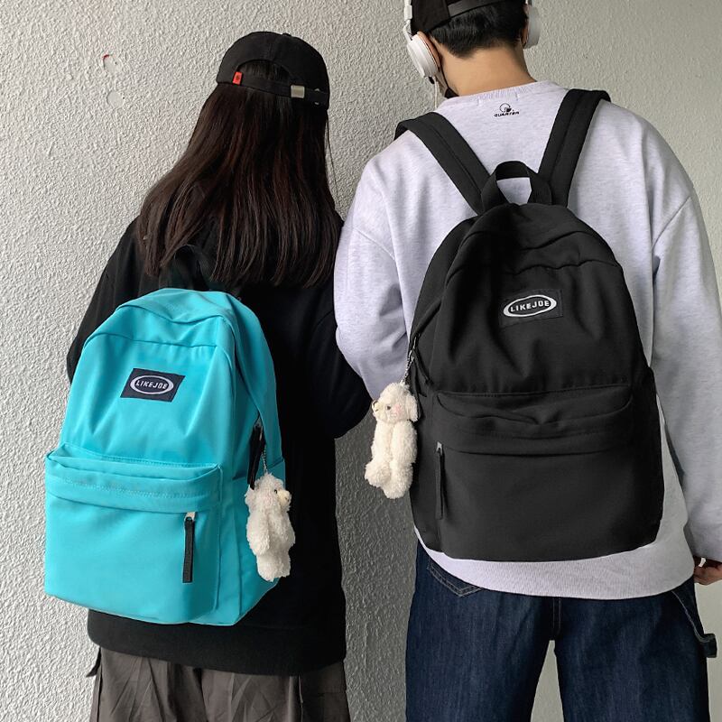送料無料 使いやすさ抜群 ポケット付き シンプルリュック バックパック 大容量 ユニセックス 男女兼用 お揃い Lamitte Deco トレンド 韓国ファッション ショップ Base店