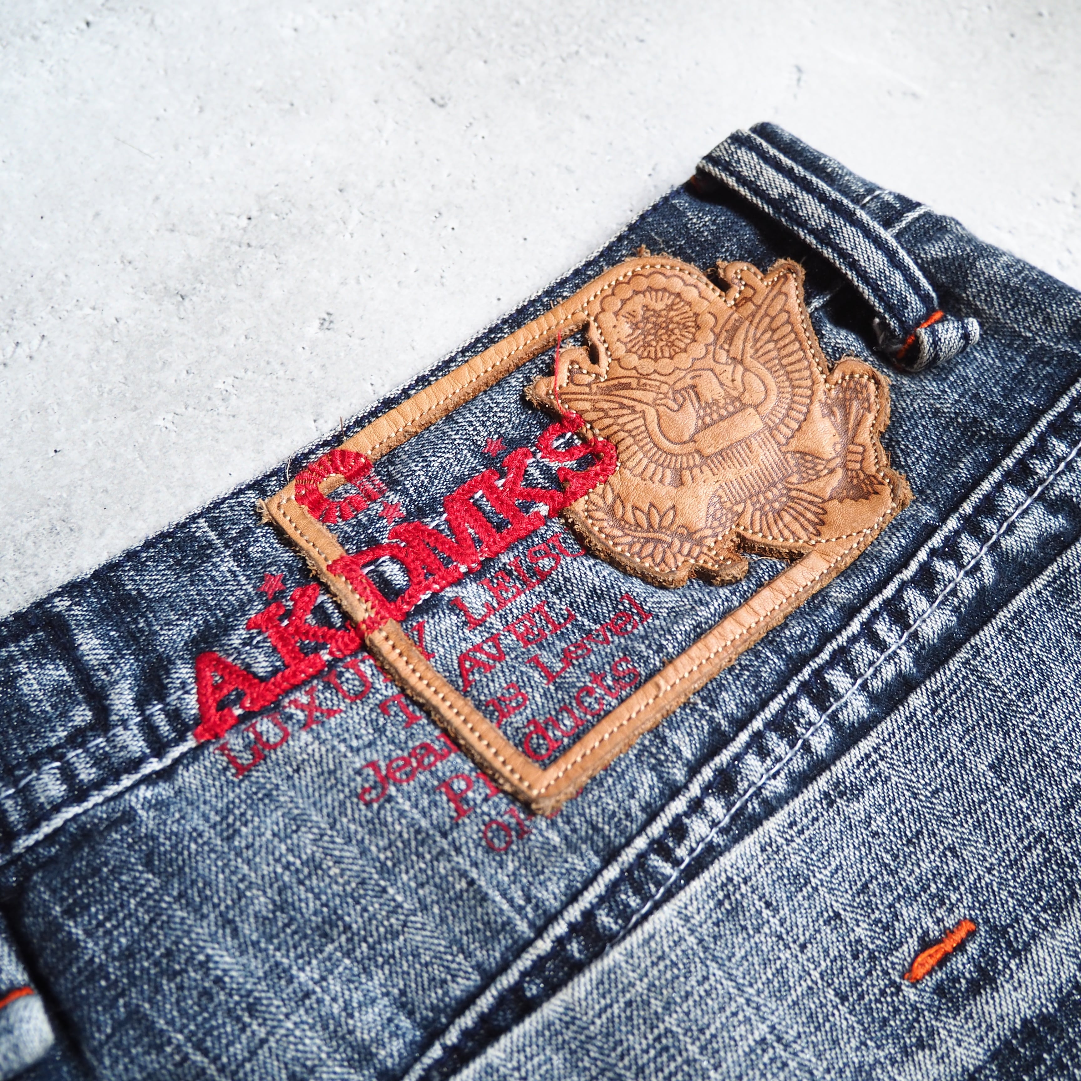" Special - AKADEMIKS " Good Fade × Damage Vintage Baggy Denim shorts
