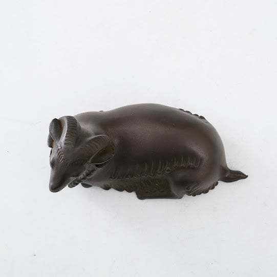 山下恒雄作 さかえ 純銅製鍛金飾額 飾り オブジェ 彫刻 インテリア アート 香取正彦 羊 鋳銅 置物 ブロンズ オブジェ インテリア 室礼 ヒツジ