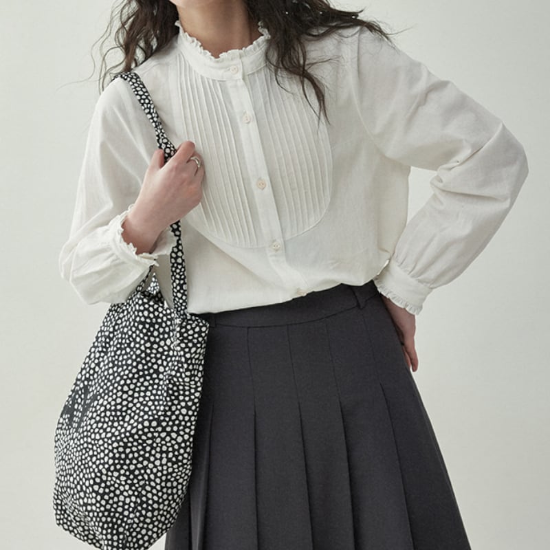 レーススタンドカラーシャツ M1799