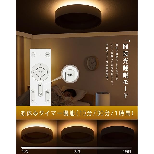 hidemasa】シーリングライト led 間接光 8畳 リモコン付き 12
