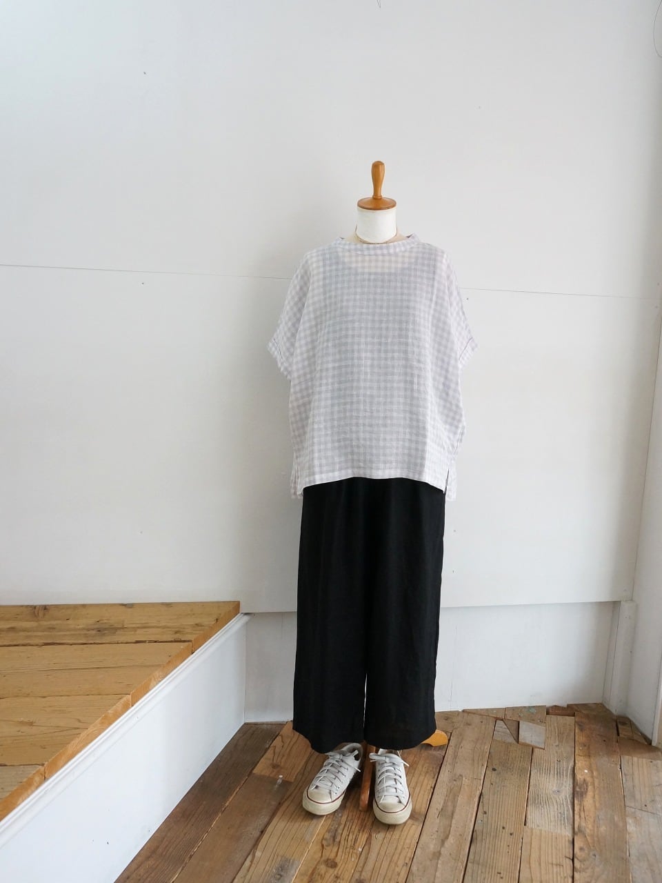 NATURAL LAUNDRY ナチュラルランドリー 先染めリネン ドルマンT