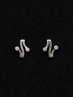 Wave Line Pierced Earrings