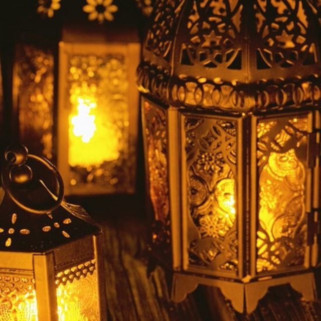 インド スタンド型ランタン 19cm LEDキャンドル付き