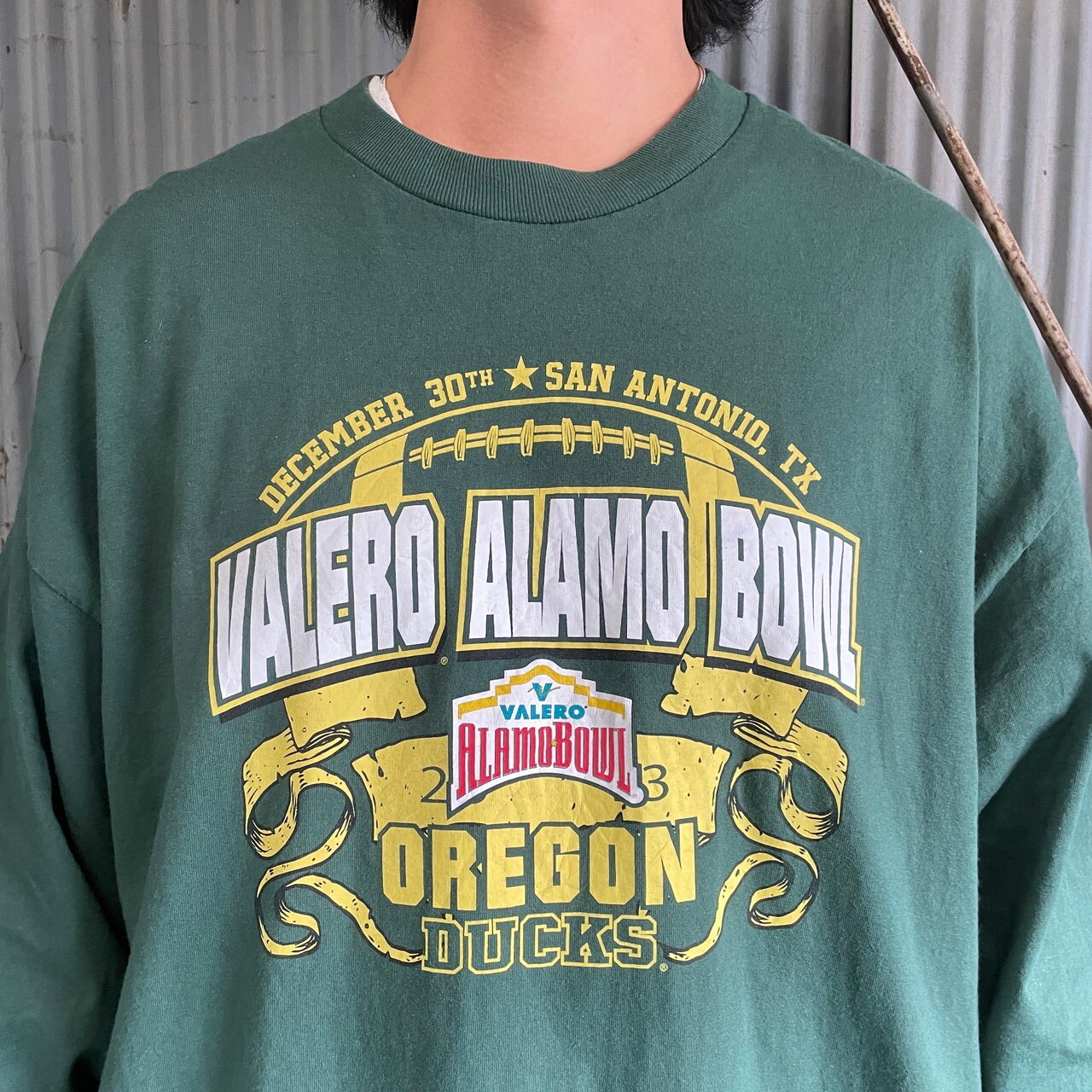 OREKON DUCKS カレッジチームロゴ プリント ロングTシャツ メンズXL 