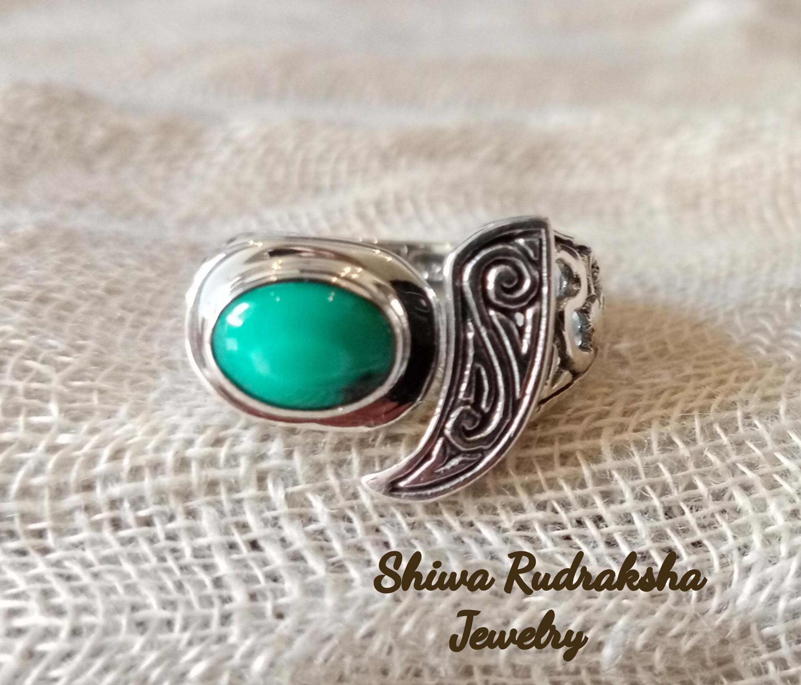 グリーンターコイズ】オリジナルデザイン☆シルバー925リング