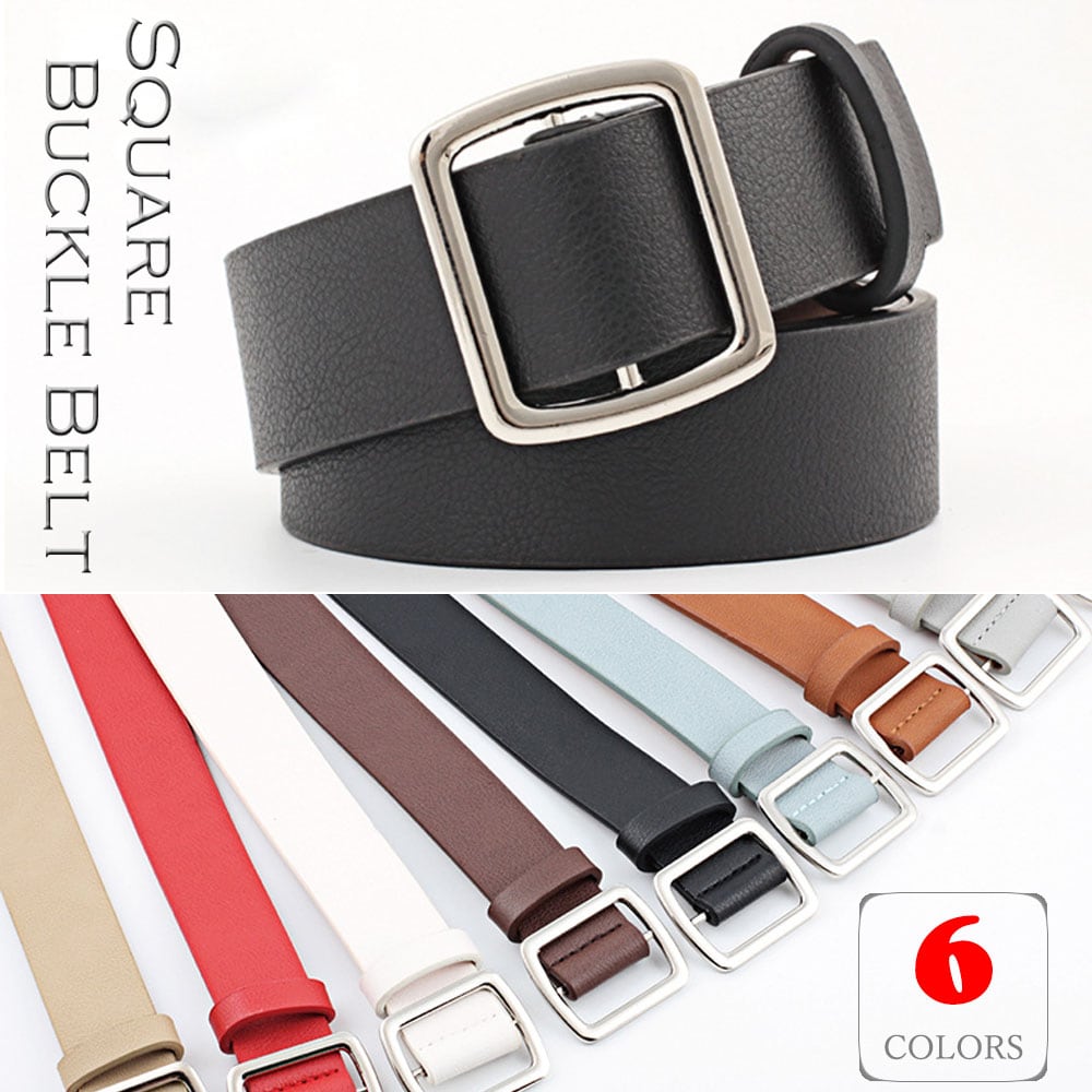 スクエアバックルベルト レザー ベルト