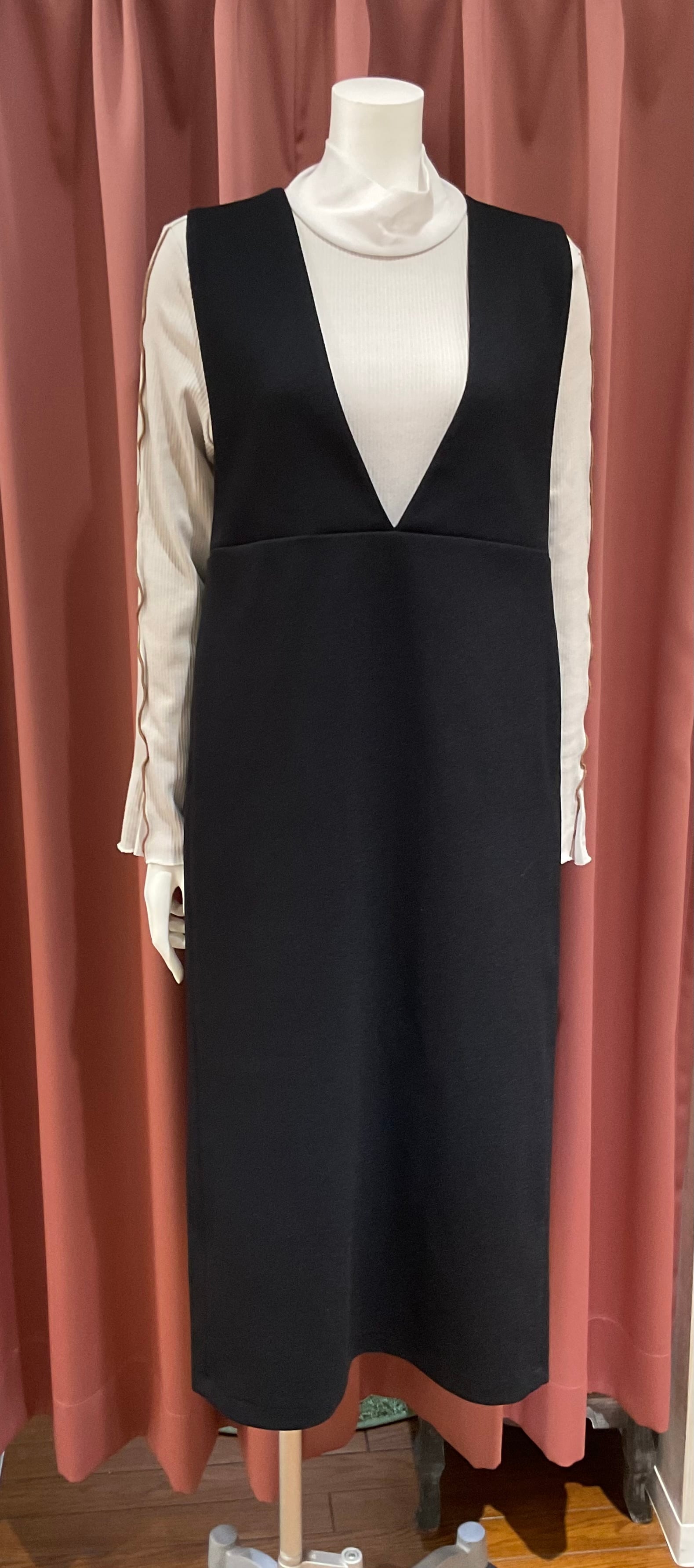 Blue Fronce ブルーフロンセ バックベルトVネックジャンパースカート