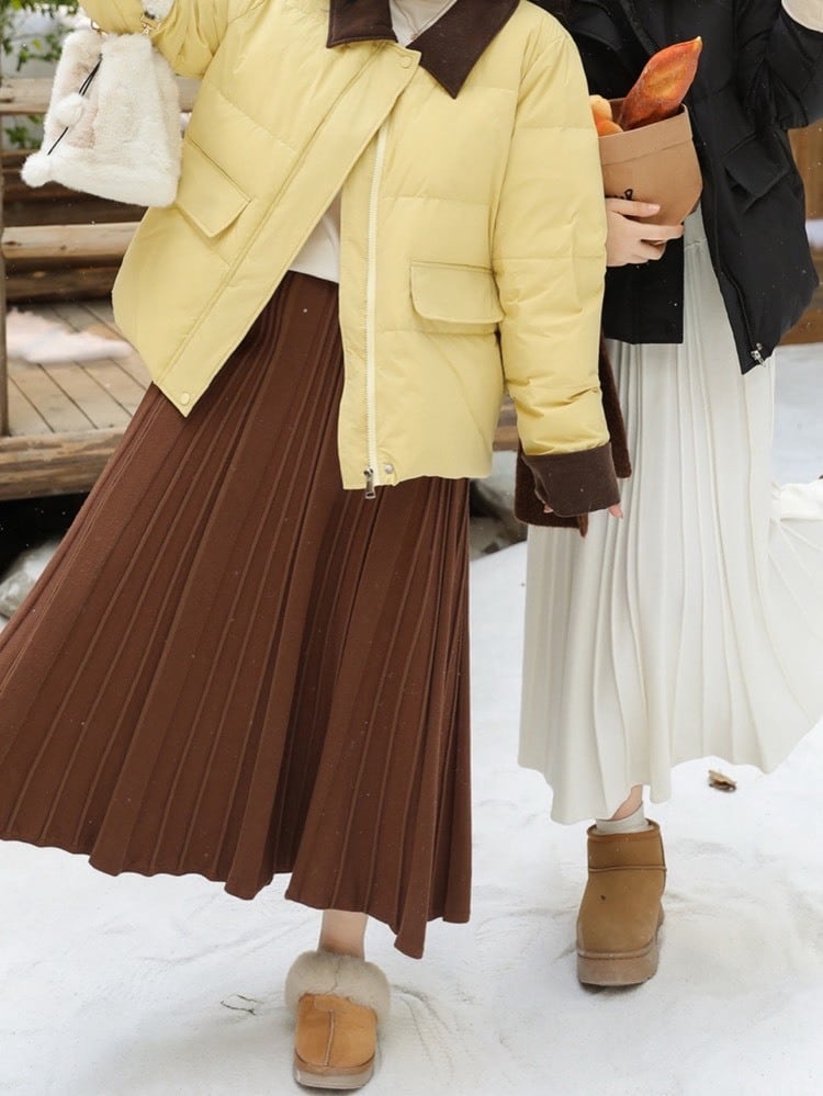 ひらりと揺れるだけで美シルエット ロングプリーツスカート ウエストゴム 大人可愛い おしゃれ 上品 脚長 着回し 体型カバー 大きいサイズ 韓国 CH11334