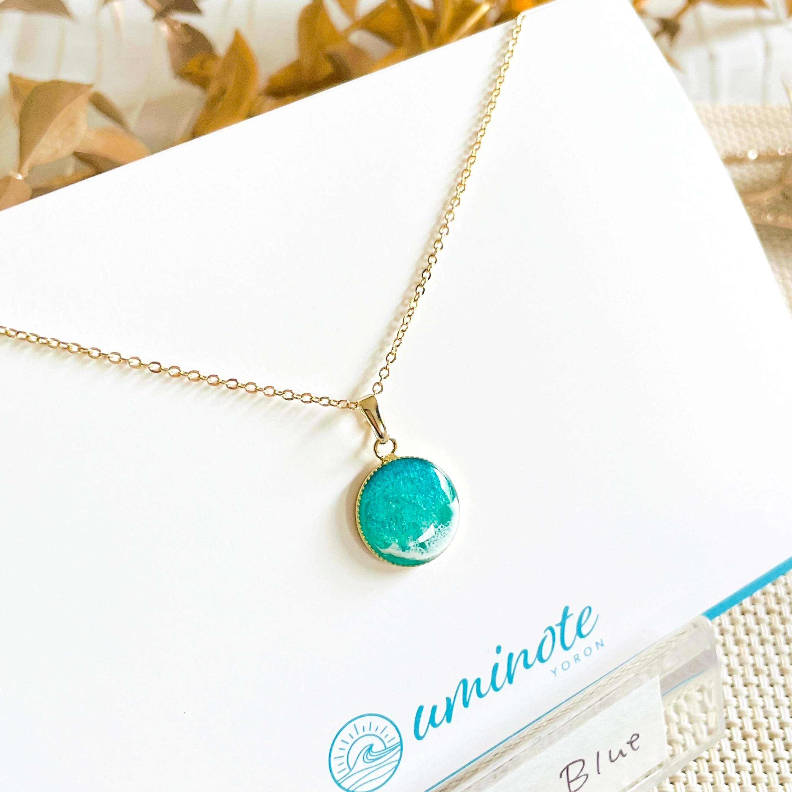 ♡9月の人気3位♡《オーシャンアートネックレス（ヨロンブルー