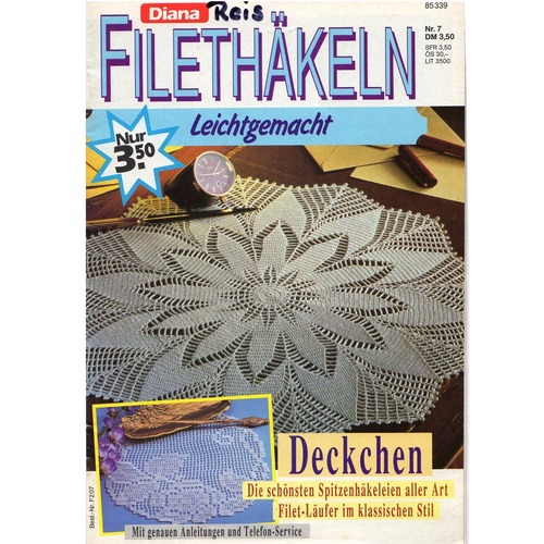 フィレ編み　編み図　Diana　ドイツ編み物冊子　Nr.7