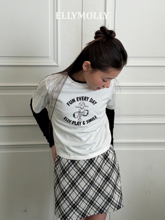 [予約][送料無料]≪ELLY MOLLY≫Slash Check Skirt 561