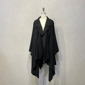 Big collar イレヘムトレンチコート / BLACK【mave】