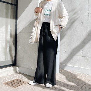 Linen wide pants (black)