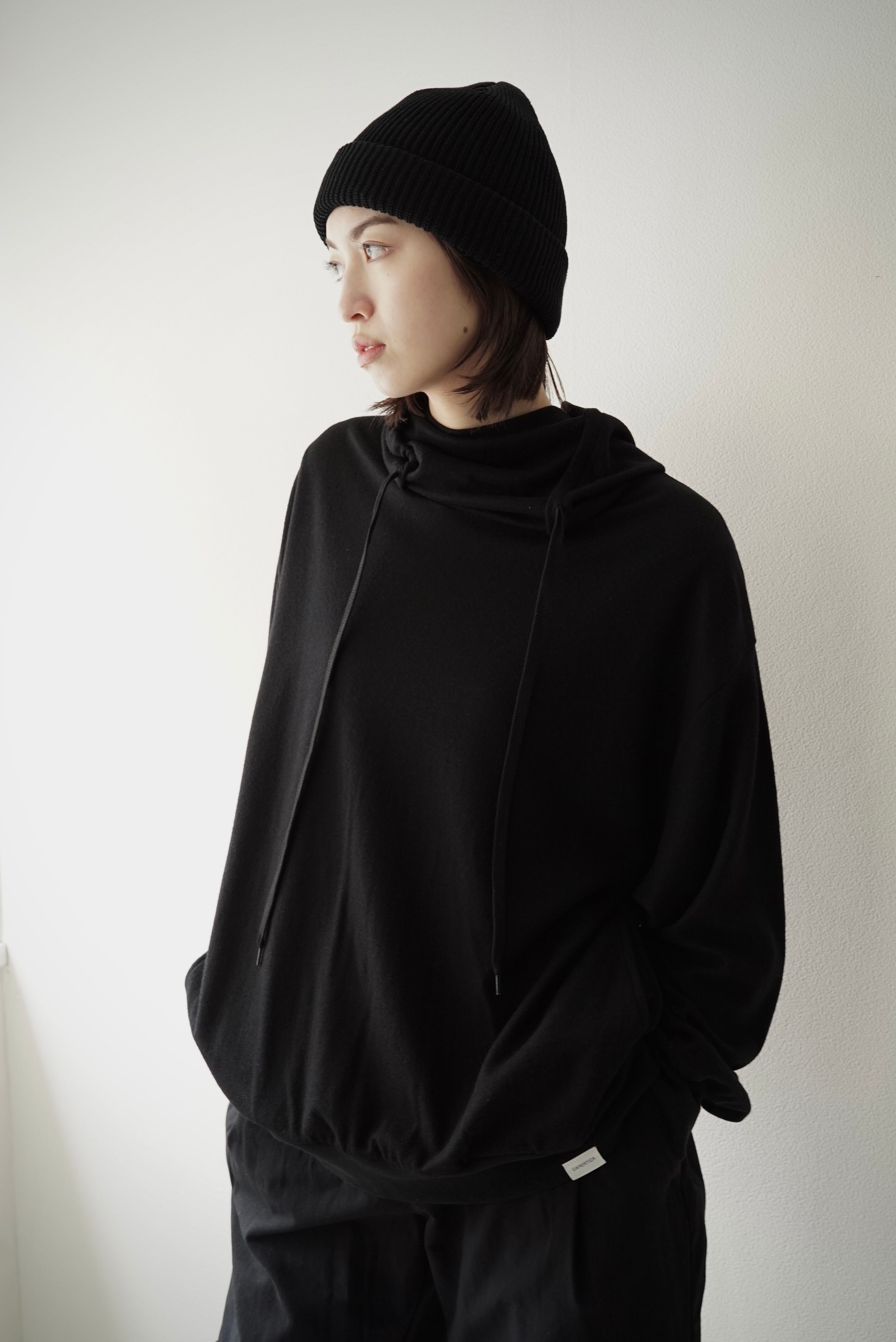Super140s Washable Wool MW_Jersey / F/G-Parka (BLACK) | C O L I N A 