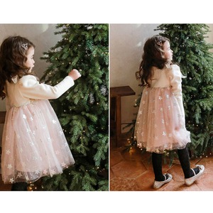 キラキラ星柄チュールワンピース2色