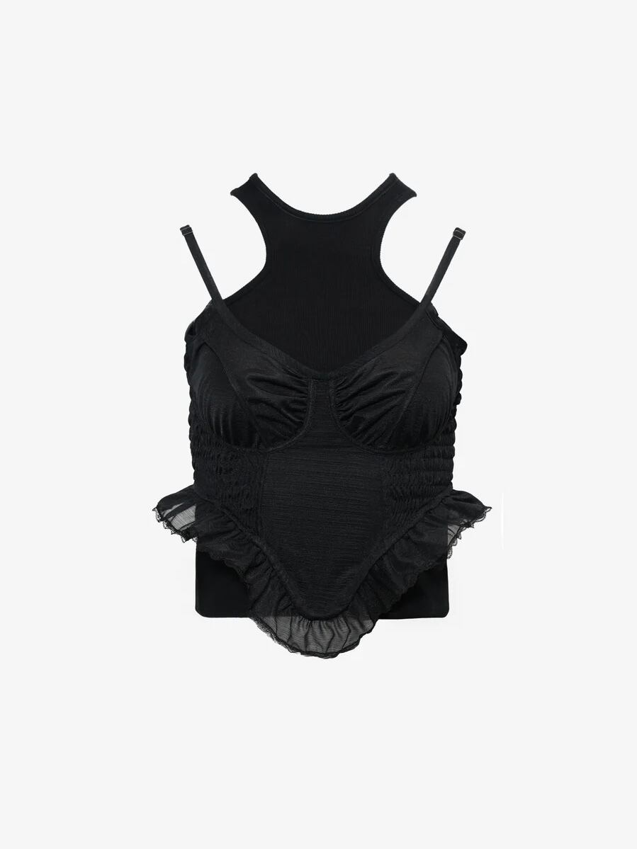 POOLDE INVERSE LAYERED TOP キャミソール 26SS】POOLDE プールデ / キャミソール レイヤードトップス / INVERSE