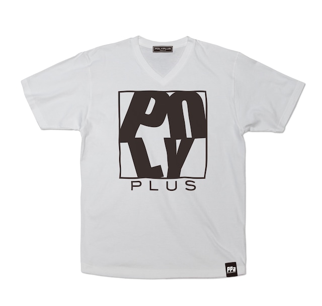 【予約注文】POLYPLUS LOGO VネックT-shirt  / WHITE