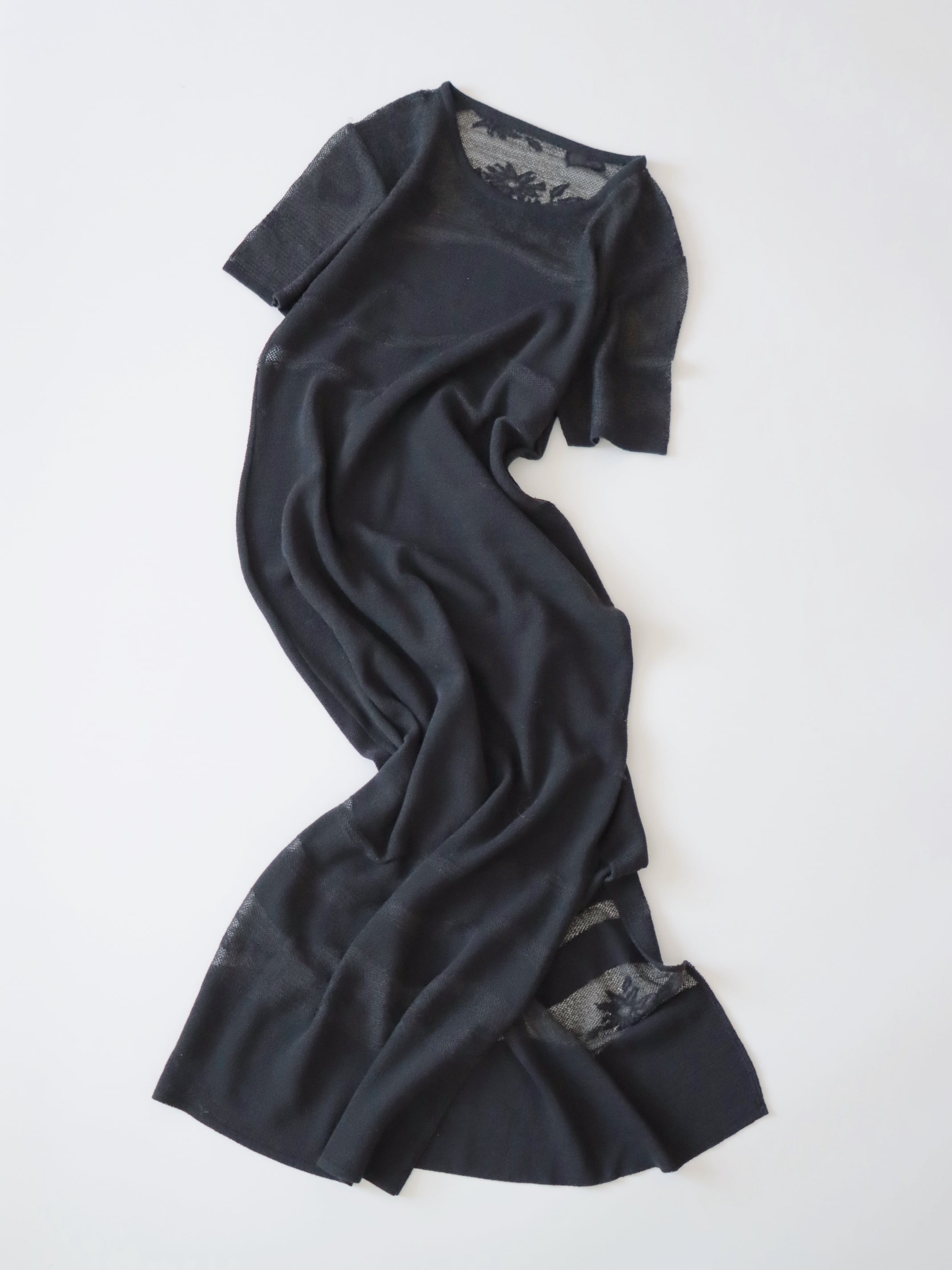 ●made in ITALY sheer jacquard knitted long dress